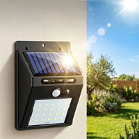 Lampe solaire de sécurité sans fil étanche IP65, vente chaude, éclairage mural solaire LED pour patio et aménagement paysager, alimentation CC, en verre