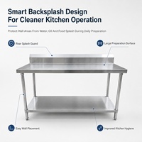 Table de préparation professionnelle en acier inoxydable pour restaurant, hôtel, traiteur, équipement de cuisine