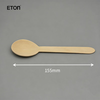 Cuillères en bois de bouleau compostables de 105 mm, écologiques, jetables, pour la crème glacée, les desserts, les services de restauration à emporter