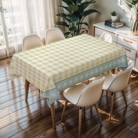 Nappe carrée minimaliste RNPT en PVC blanc cassé, nappe à carreaux anti-taches pour anniversaire, cuisine, salle à manger