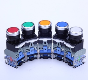 22mm tự khóa phẳng-đầu nút với ánh sáng LA38-11DT đẩy nút chuyển đổi với ánh sáng <span class=keywords><strong>LED</strong></span> cho AC220V/380V/DC24V - Product Image 1