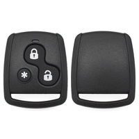 Coque de clé de voiture pliable fiable à 3 boutons noire avec lame non taillée pour télécommande de clé de voiture série FAT