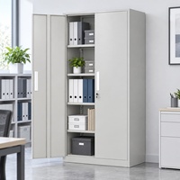 Armoire de classement métallique à 2 portes en acier avec serrure et étagères pour l'organisation du bureau à domicile et usage professionnel