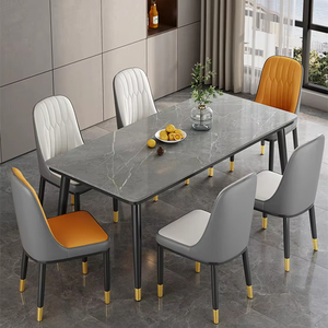 Ensemble de table à <span class=keywords><strong>manger</strong></span> rectangulaire moderne de luxe 4 places Table en marbre avec chaises rembourrées pour <span class=keywords><strong>meubles</strong></span> de <span class=keywords><strong>salle</strong></span> à <span class=keywords><strong>manger</strong></span> - Product Image 3