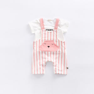 Échantillon Gratuit : Ensemble de Vêtements Bébé avec Bretelles, Pantalon et T-shirts Simples, Ensemble Barboteuse Fille - Product Image 3