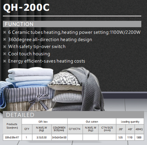 Nuevo Calentador Eléctrico con Tubo de Cerámica de Alta Potencia de 2200W - Alta Eficiencia Térmica para el Hogar en Invierno - Product Image 5