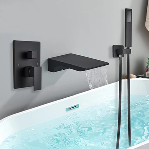 Các Độc Đáo Nhất Bồn Tắm Vòi Nước Thác Vòi Tường Gắn Kết Phòng Tắm Vòi Hoa Sen <span class=keywords><strong>Mixer</strong></span> Tap Với Phun Tay Vòi Hoa Sen Nóng Lạnh Máy Trộn - Product Image 1