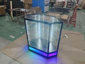 Vitrine de vitrine de vision supplémentaire de <span class=keywords><strong>luminaire</strong></span> de magasin de détail avec vitrine d'angle légère présentoir de comptoir en verre de magasin de fumée - Product Image 3