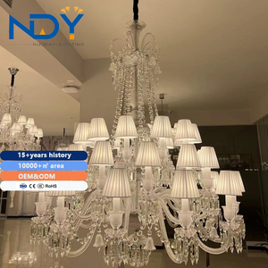 โคมไฟระย้าคริสตัลทรงรียาว <span class=keywords><strong>LED</strong></span> สไตล์ยุโรปสีทองหรูหราทันสมัยสำหรับห้องโถงโรงแรม ห้องนั่งเล่น และร้านอาหาร - Product Image 1