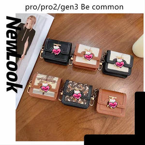 เคสหูฟังดีไซเนอร์สำหรับ Apple airpods Pro 2เคสสไตล์หรูหราสำหรับ Gen2 <span class=keywords><strong>Gen3</strong></span>เคสหนัง PU - Product Image 2