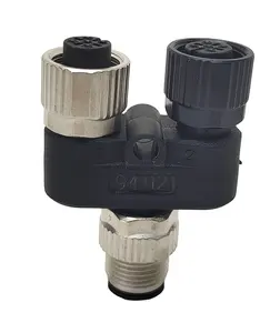 Svlec IP67 Y-Splitter M12 Y ประเภทคอนเนคเตอร์ชาย-2M12หญิงอะแดปเตอร์ยานยนต์