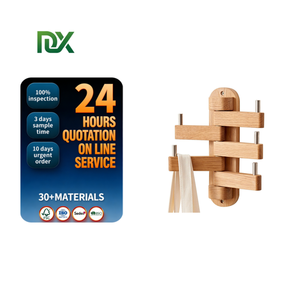 Porte-manteau mural pivotant en bois durable avec 5 crochets, installation autocollante - Design moderne pour usage intérieur (Nouveau) - Product Image 1
