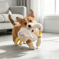 Nouveau style jouet en peluche couineur en forme de canard et de renard, résistant aux morsures, pour la dentition des chiens et des chats, jouet compagnon pour animaux de compagnie