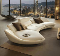 Modernes Wohnzimmer-Möbelset Italienisches Minimalistisches Sofa Ledersofa-Set für Wohnzimmer Mehrsitzer-Sofa-Set Villa-Sofa