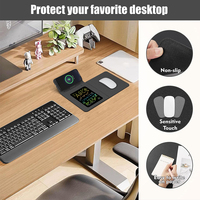 Tapis de souris sans fil magnétique pliable 3-en-1 portable avec tablette d'écriture LCD, chargeur de voyage 15W avec support pour téléphone