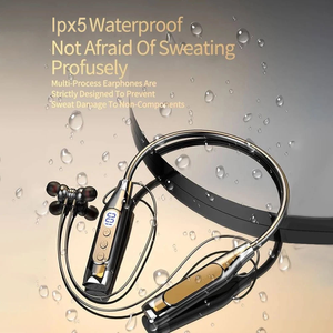 Earphone HM-070 Ultra Long-Life dengan Layar LED BT 5.4, Suara HiFi, <span class=keywords><strong>Headset</strong></span> Sport <span class=keywords><strong>Neckband</strong></span> dengan Chipset JL, Earbud Nirkabel - Product Image 2