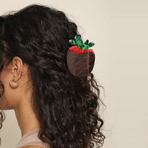 مشبك شعر مخصص على شكل موزة بالشوكولاتة، مشبك شعر من خلات السليلوز، مشابك شعر لطيفة للنساء - Product Image 3