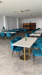 KHÁCH SẠN Lobby Nhà Hàng Blue Fabric Quán Cà Phê Ghế Và Nhà Hàng Bàn Đá Trắng (FOH-P228) - Product Image 6