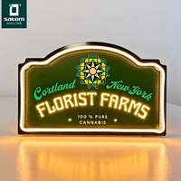 Boîte à lumière LED premium avec design gratuit, boîte à lumière USB dorée, boîte d'affichage en acrylique éclairée pour magasin de détail et publicité