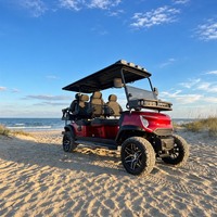 Voiturette de golf électrique Forest Park 2, 4 ou 6 places, moteur AC 72V 7.5KW, batterie au lithium, pour pique-nique, trajets et navettes, avec protection en acier brossé