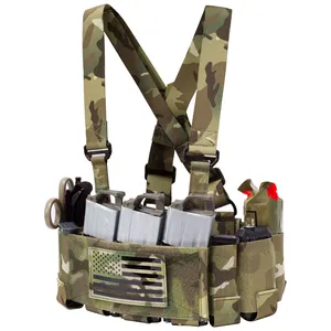 KRYDEX Tactical Chest Rig Hunting Vest Multiple Pouch Magazine Pouch Nylon Tactical Combat 556 Ready Chest Rig With Mag Pouch