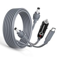 Chargeur de voiture numérique 3-en-1 pour Starlink Mini avec charge rapide PD65W, câble d'alimentation de voiture DC 12-24V 18AWG