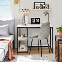 Bureau solide de 40 "avec double étagère Grand espace de rangement Bureau de jeu moderne Bureau d'étude et d'écriture pour ordinateur portable Blanc