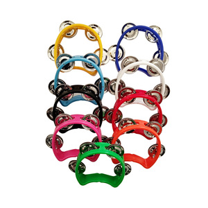 Wholesale Orff Percussion <b>Instrument</b> Colorful Plastic Single-Row Hand Shaking Bell <b>Musical</b> <b>Instrument</b> Tambourine for Kids - Product Image 1