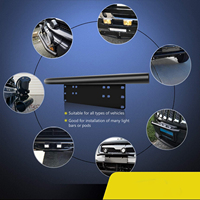 Support de fixation pour plaque d'immatriculation, barre de protection avant, pare-chocs, éclairage de travail LED de 20 pouces, pour véhicules tout-terrain, camions 4x4, SUV, voitures