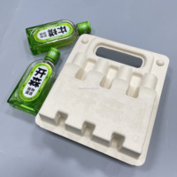 Emballage personnalisé en fibre de pulpe moulée écologique OEM, emballage de protection pour le transport de bouteilles, boîte en pulpe moulée, emballage en pulpe moulée
