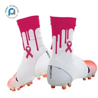 Protège-crampons de football roses personnalisés pour la sensibilisation au cancer du sein, fabriqués aux États-Unis (OEM)