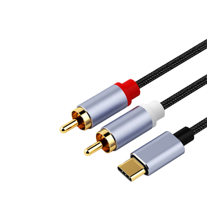 Commercio all'ingrosso della fabbrica 3.5mm Stereo spina maschio cavo Audio doppio <span class=keywords><strong>RCA</strong></span> per Computer telefono cellulare altoparlante microfono-PVC 1080p - Product Image 6