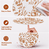 Assiettes de présentation durables de 13 pouces, motif oiseaux et grenades en cuivre, pour fêtes en plein air, mariages et banquets