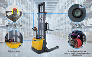 Gerbeur électrique à allée étroite 1,5 tonne, transpalette piétonnier avec corps compact pour systèmes de rayonnage dans les entrepôts hauts - Product Image 6