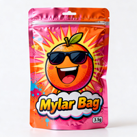 Sacs refermables en Mylar de 3,5 microns avec impression de logo personnalisé, en aluminium, pour stockage alimentaire, anti-odeur, à fermeture éclair, type pochette verticale