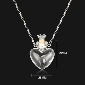 Collar con frasco de perfume en forma de corazón, botella de agua con forma de gota, cadena de acero inoxidable, crea un collar con frasco de sangre - Product Image 6