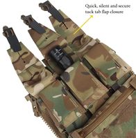 Sac d'extension tactique léger et imperméable avec fermeture éclair sur le panneau dorsal et protection RFID pour gilet MOLLE de chasse et d'airsoft