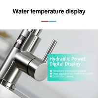Robinet de cuisine intelligent en acier inoxydable brossé avec douchette extractible, affichage numérique sans contact, monocommande, à poser sur plan, mitigeur moderne pour évier