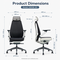 Chaise de bureau en mousse moulée haute densité avec réglage de la profondeur d'assise et verrouillage multi-positions, siège pivotant souple en TPEE
