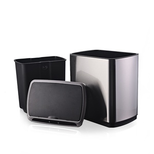 Cubo de <span class=keywords><strong>basura</strong></span> inteligente automático de acero inoxidable de 30L, cubos de <span class=keywords><strong>basura</strong></span> con parte superior abierta, cesta de papel, papelera de <span class=keywords><strong>reciclaje</strong></span> para cocina al aire libre, inodoro, <span class=keywords><strong>reciclaje</strong></span> - Product Image 3