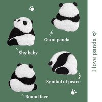 Patchs brodés Panda Premium en peluche pour l'arrière, Appliques animales en peluche autocollantes pour vêtements d'enfants, Personnalisation OEM acceptée