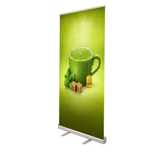 Roll Up reklam afişi Stand Roll Up Standee alüminyum rulo ekran standı geri çekilebilir afişler