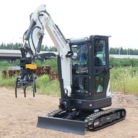 Mini-excavatrice compacte Derette RT25 de 2,5 tonnes, diesel, avec chenilles en caoutchouc, pour travaux de aménagement paysager et de jardinage, machine haute performance à vendre
