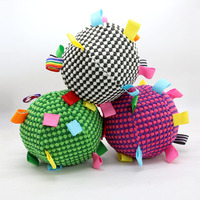 Ballon en tissu doux pour chien, avec sonnette intégrée, jouet pour la mastication, l'entraînement et le jeu de lance-récupération, vente en gros