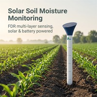 Capteur tubulaire de sol solaire 4G RS485 avec technologie FDR, étanchéité IP67, moniteur d'humidité et de température du sol à 3 couches, précision 2%