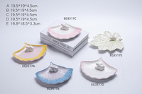 Plateau en porcelaine créatif occidental de haute qualité, forme de feuille, pour bijoux, décoration d'intérieur