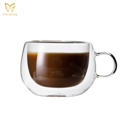 Deux verres Double faits à la main sans plomb, verre à café, expresso, tasses à café, thé, verre à boire