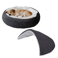 Abnehmbares, waschbares, plüschiges, muschelförmiges, halbgeschlossenes Katzen- und Hundebett mit Wärmefunktion für den Innenbereich