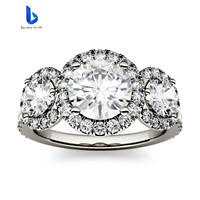 925 Sterling Silber Feiner Schmuck Funkelnde Trendige Luxus Moissanit-Ringe Party Zarte Hochzeits-Verlobungsringe für Damen