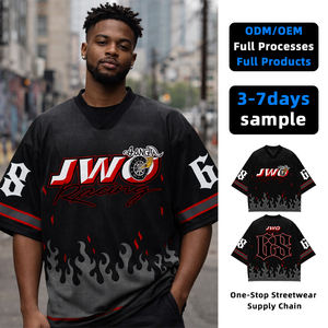 T-shirts décontractés pour hommes de premier rang, style hip-hop, en tricot spandex/polyester 200g, impression numérique, séchage rapide, service OEM, patchwork personnalisé - Product Image 1